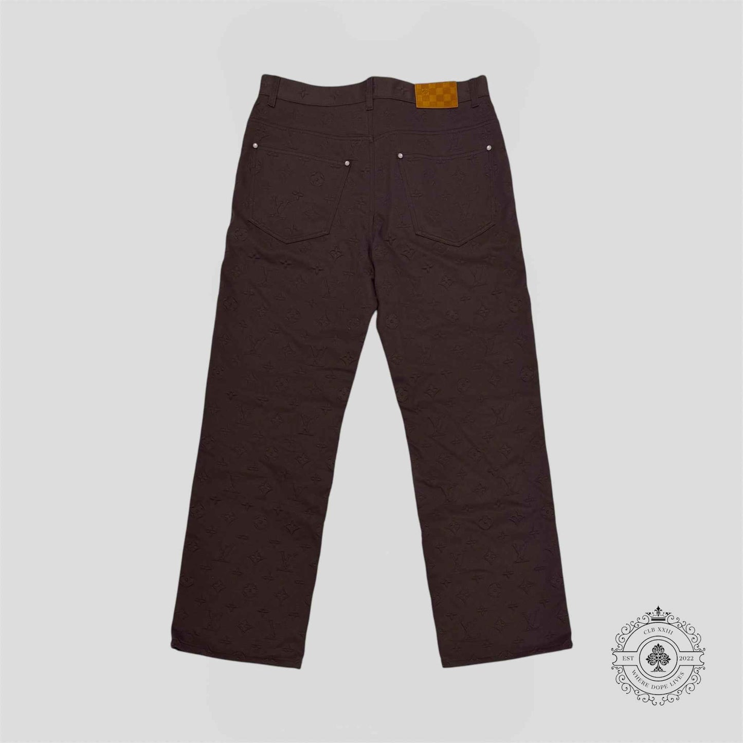 Louis Vuitton Monogram Embossed Carpenter Pants in Brown