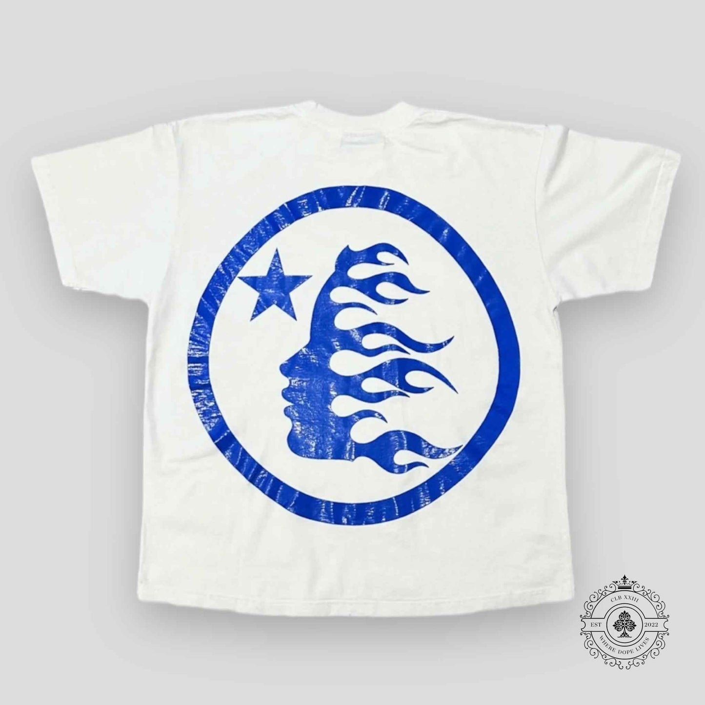 Hellstar Gel Sport Logo T-shirt in White/Blue