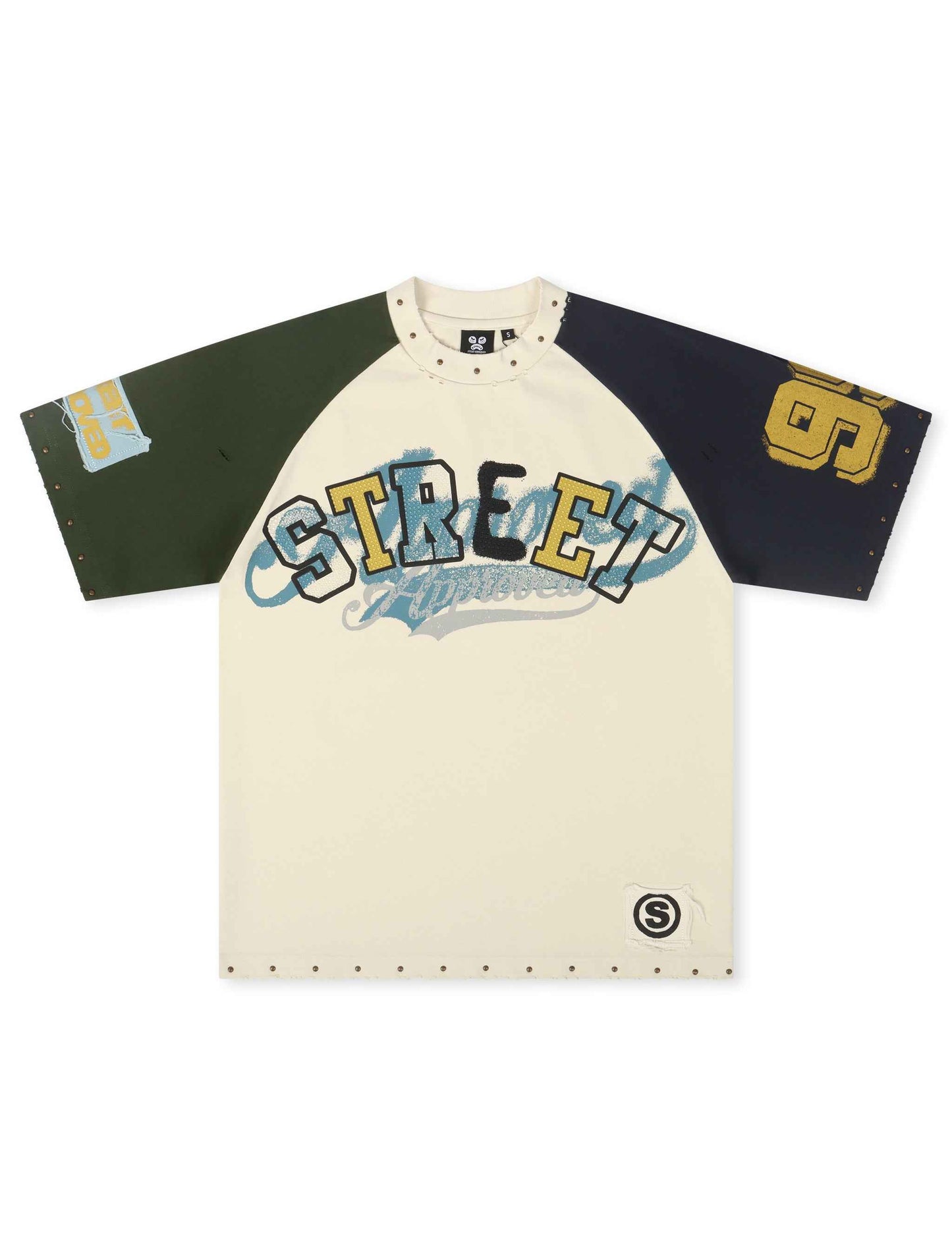 Street Approved Color Block Tee - Cream