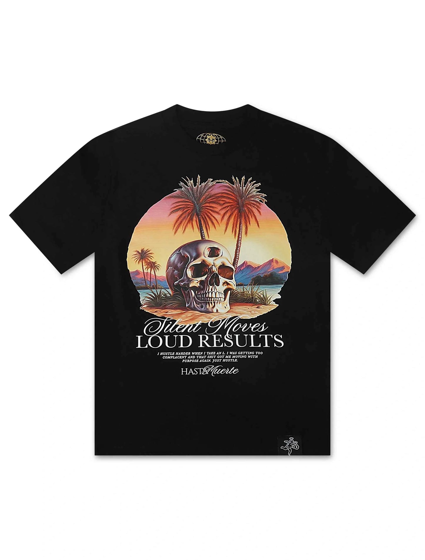 Hasta Muerte Sunset Third Eye Skull Tee - Black