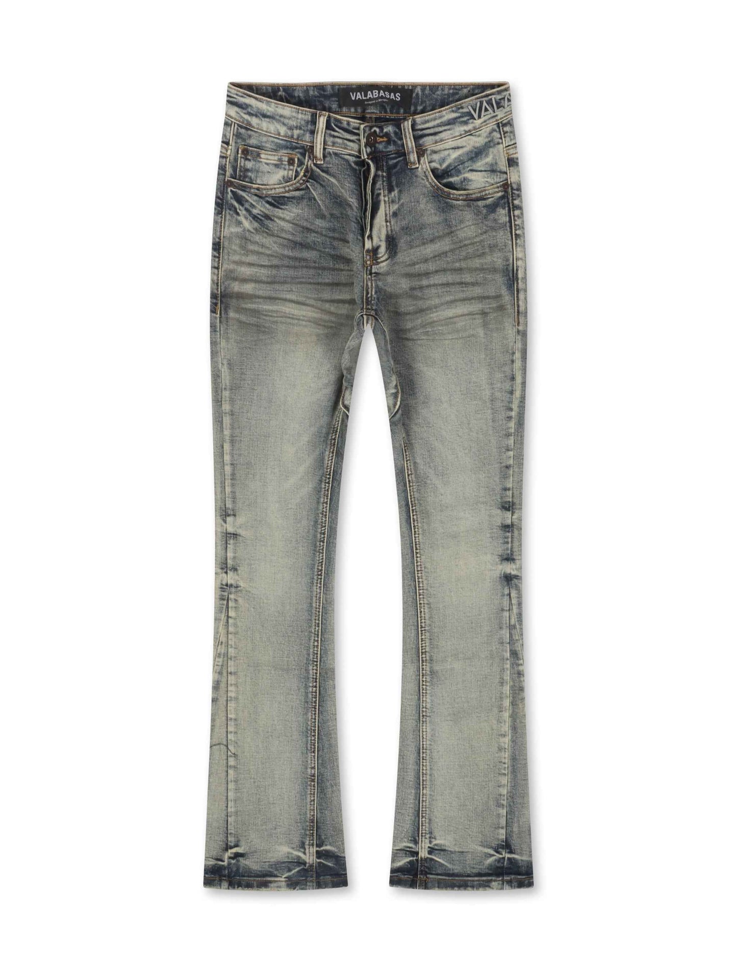 Valabasas Fax Stacked Jeans - Light Blue Washed