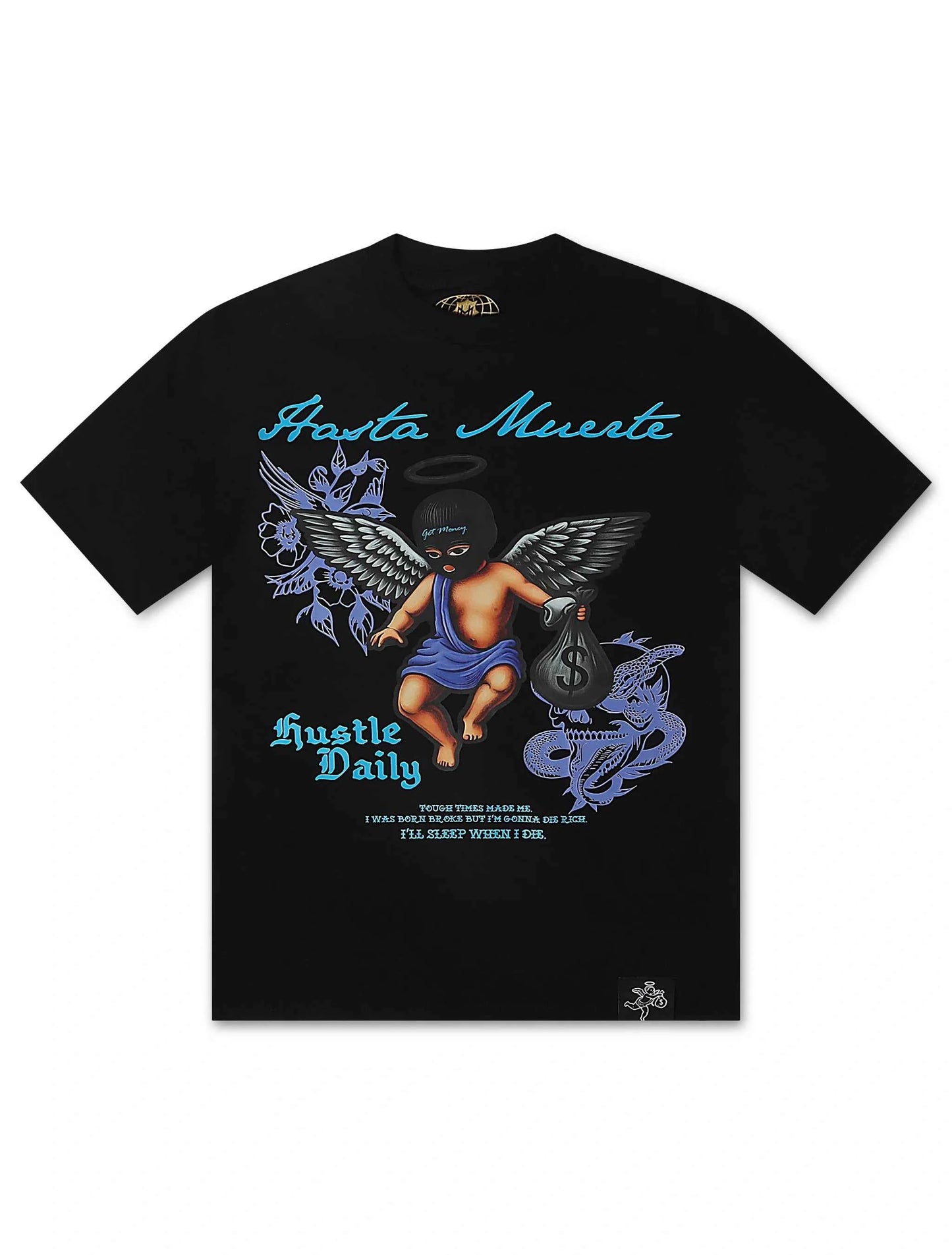 Hasta Muerte Purp Shaded Tattoo Tee - Black