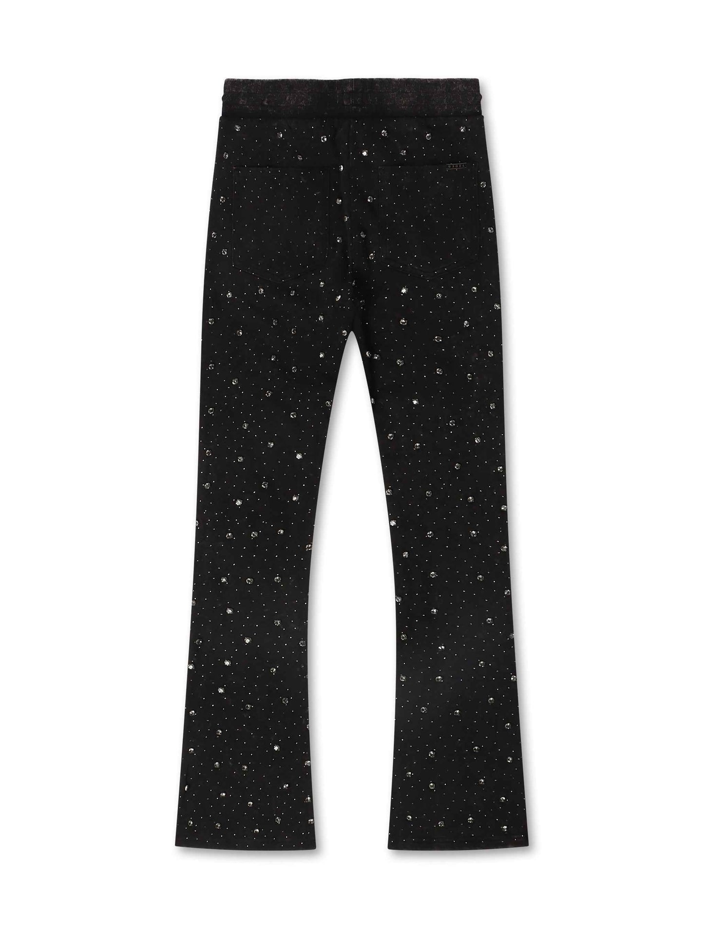 Rebel Denim Diamond Stacked Sweatpants - Ash Black