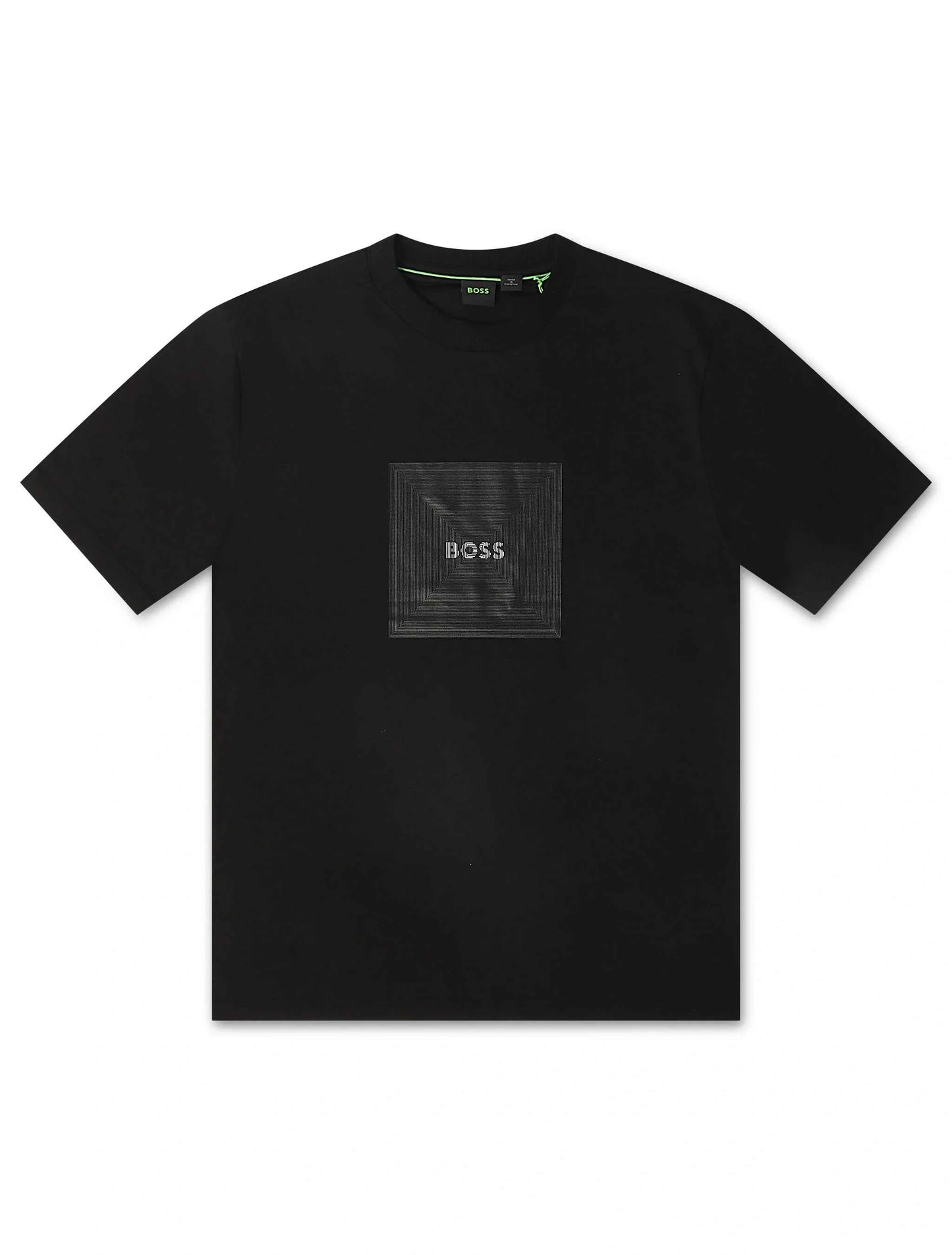 Boss Green Logo Rib Tee - Black