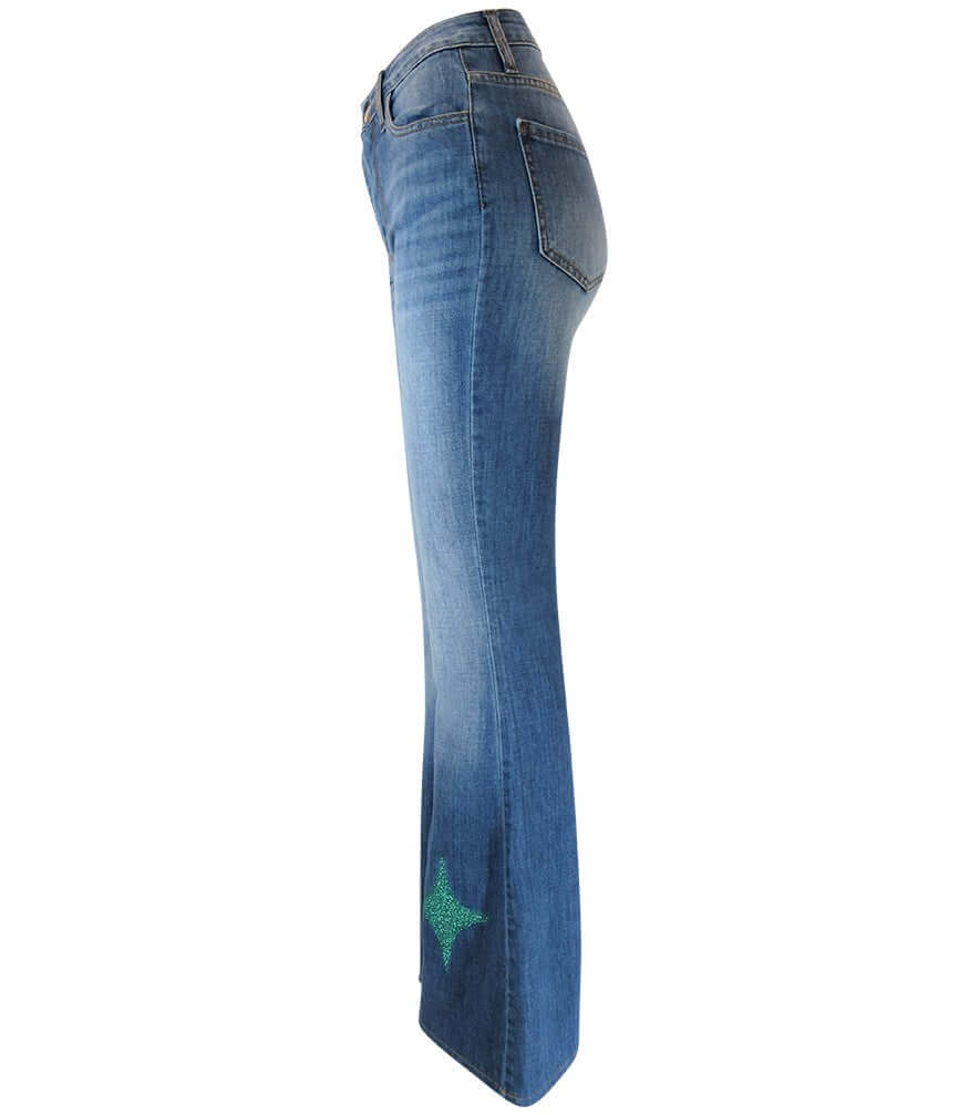 Designing Hollywood X Madison Maison™ Denim Emerald Jean with Glitter Star