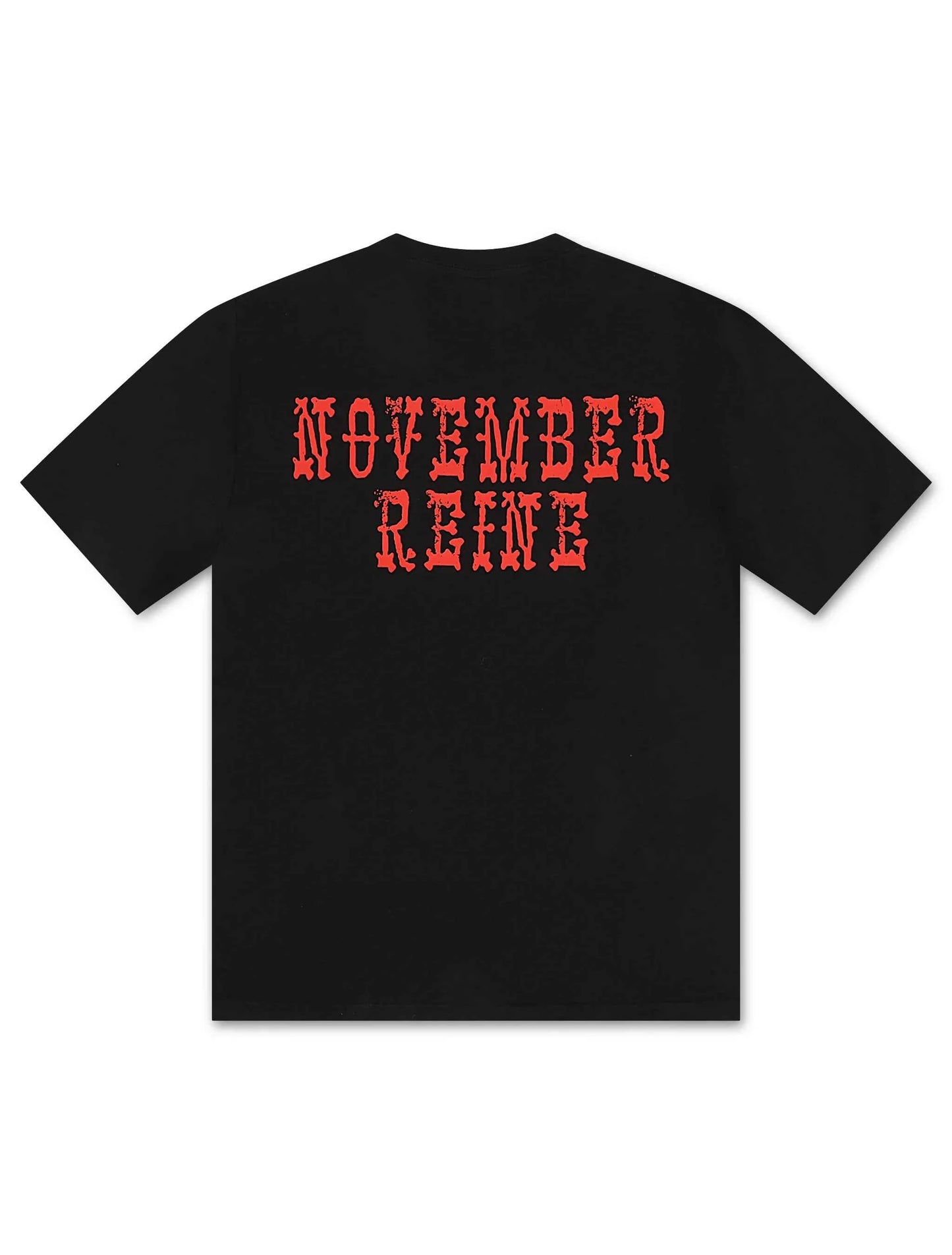 November Reine Black Hearts Heavyweight Tee - Black/Red