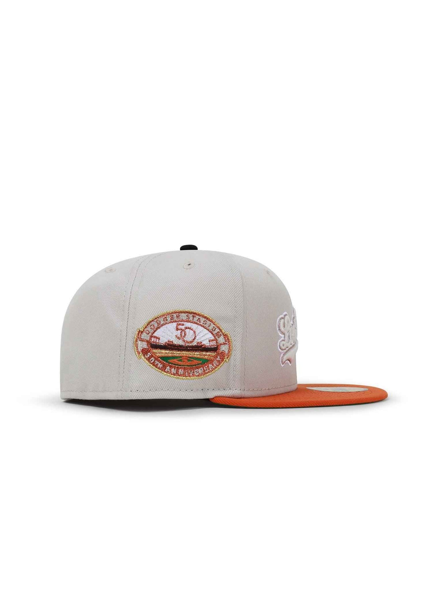 New Era 5950 Dodgers 50Th Anniversary Hat - Stone/Burnt Orange