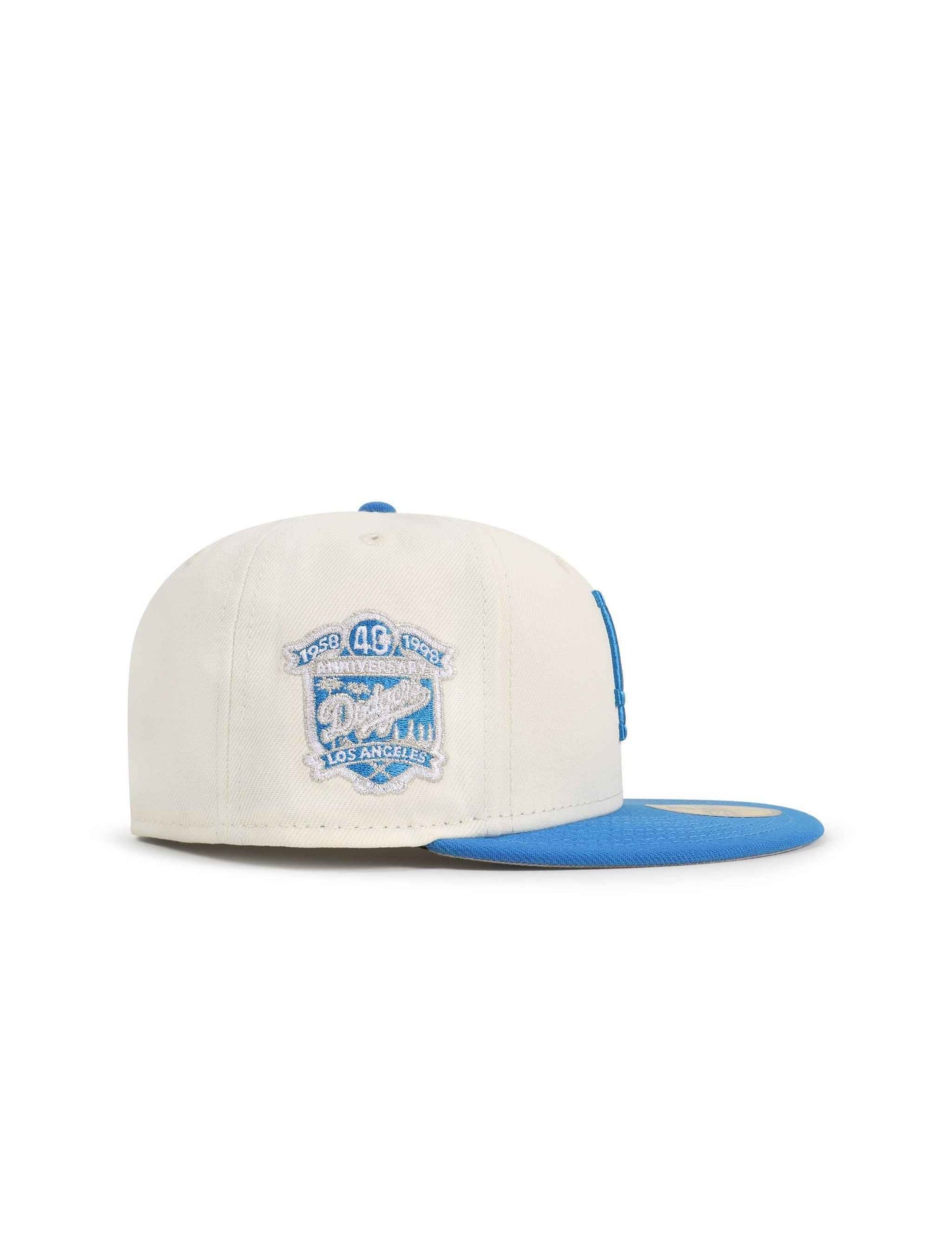 New Era 5950 Dodgers 40Th Anniversary Hat - Chrome/Southwest Blue
