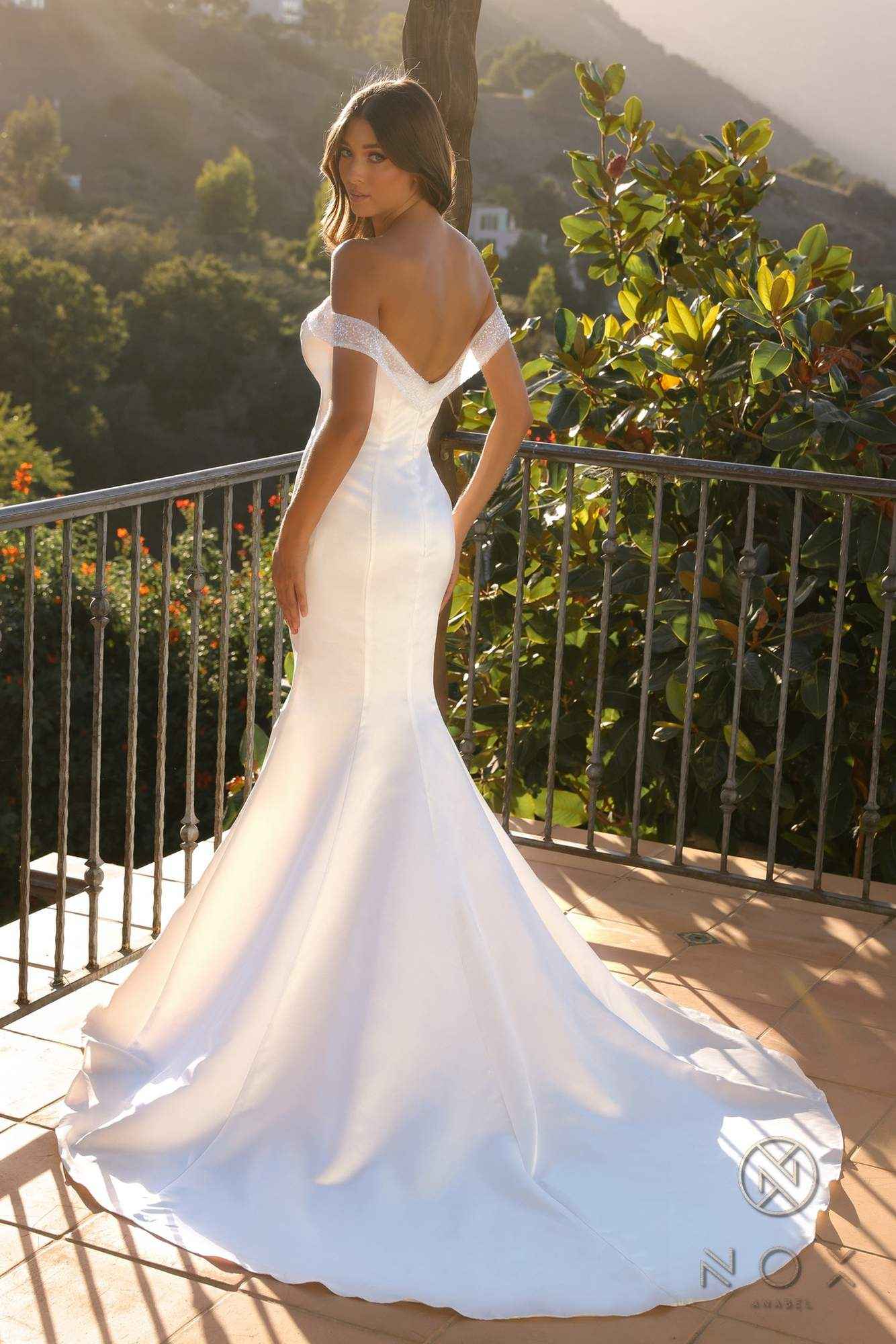 Nox Anabel JW979 Long Sweetheart Off Shoulder Wedding Mermaid Dress
