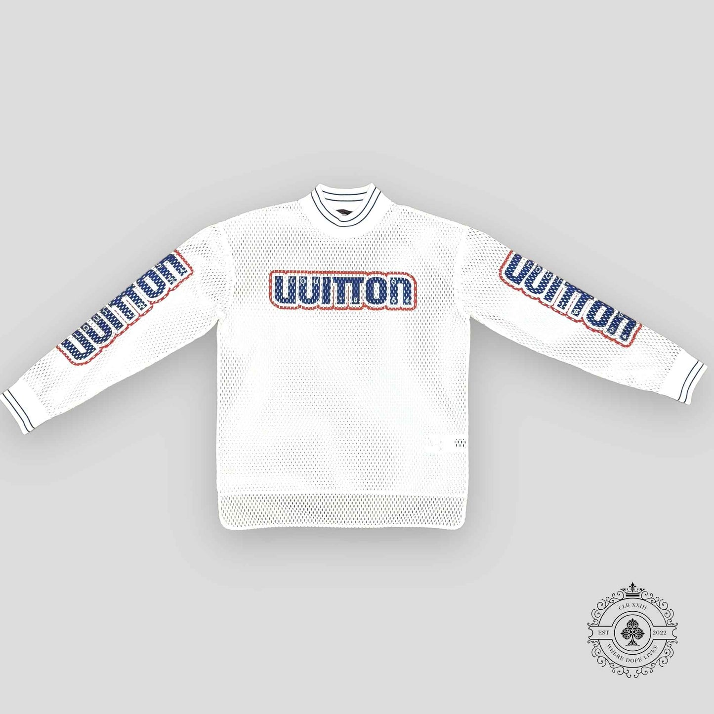 Louis Vuitton Graphic Mesh Long-Sleeved T-Shirt in White