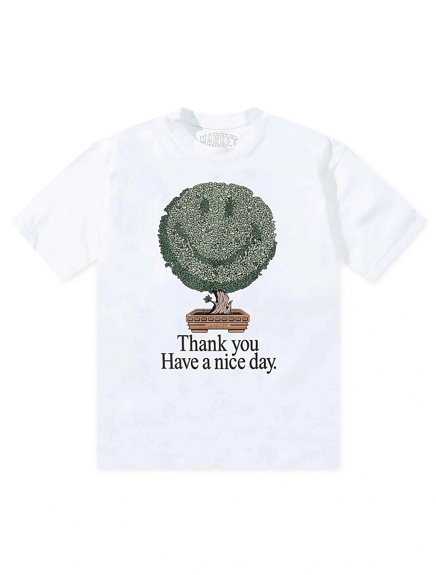 Market Studios Smiley Bonsai Tree Tee - White