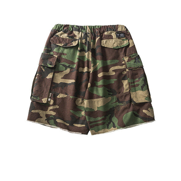 Red Solitude Outdoor Camo Drawstring Cargo Shorts