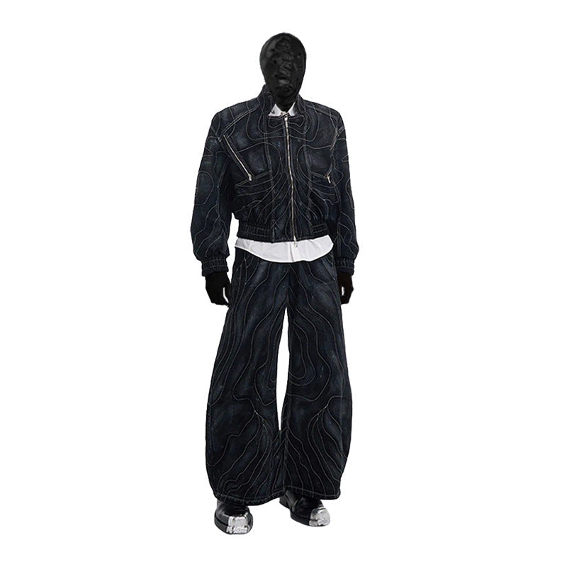 Onyx Denim Bomber Jacket