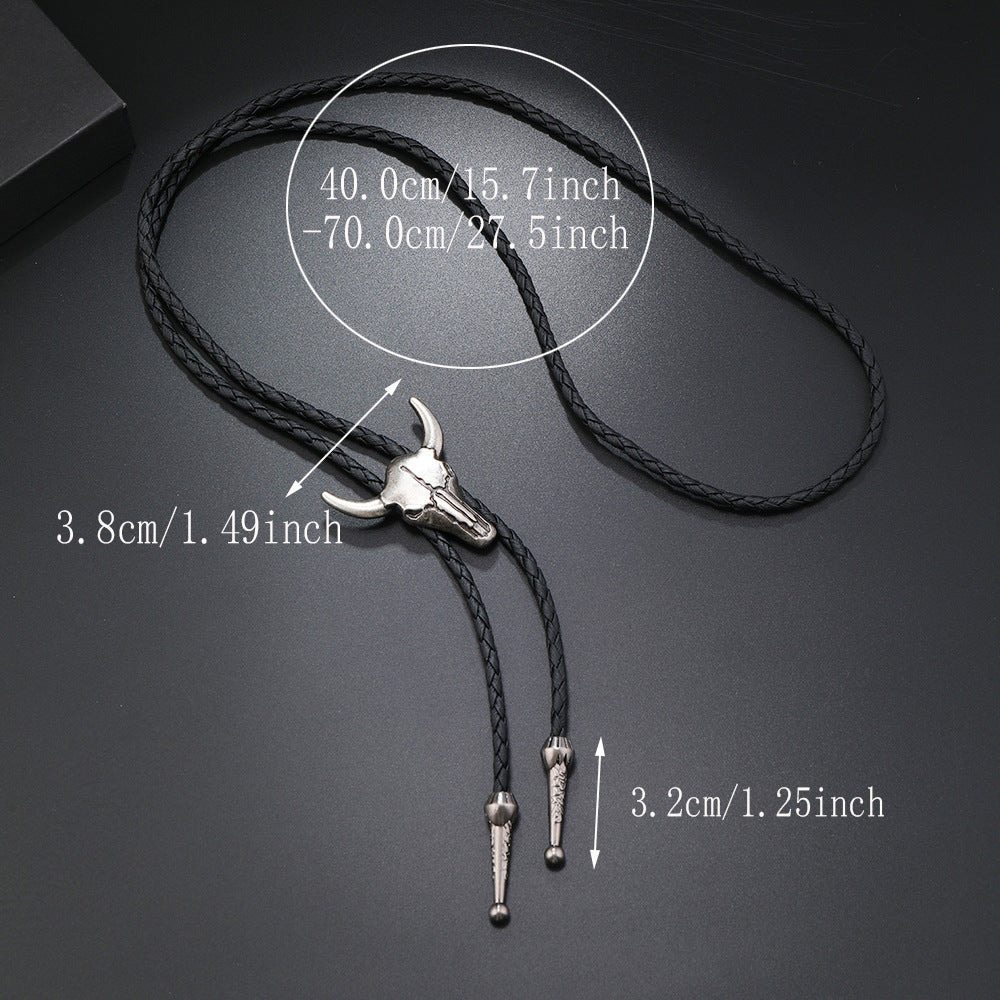 Bull Head Bolo Tie Necklace