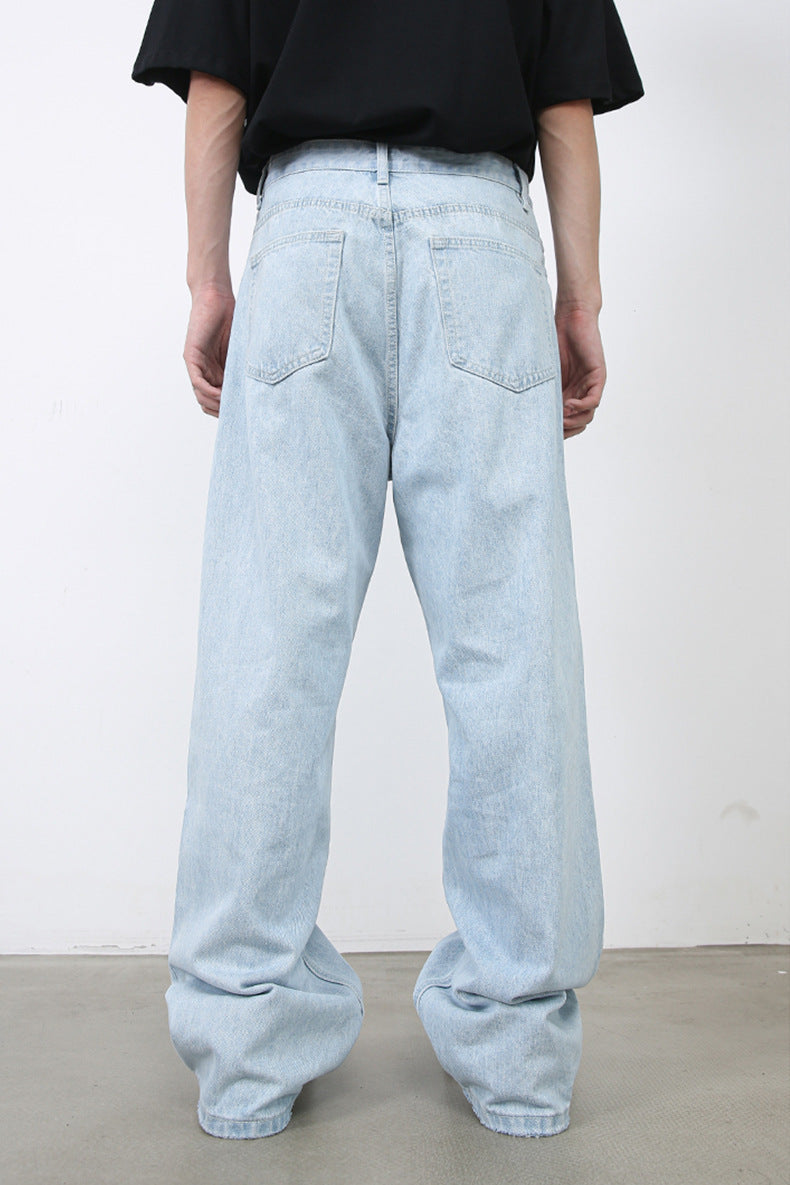 Light Blue Straight Leg Jeans