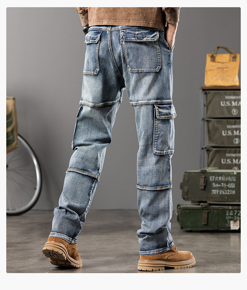 Denim Cargo Pants Jeans
