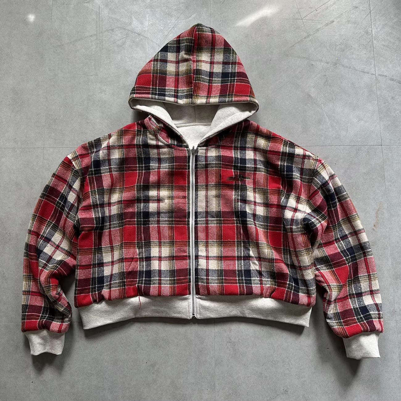 Plaid Reversible Zip Hoodie