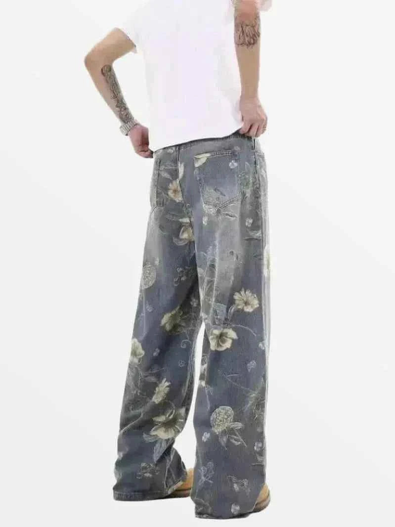 Denim Pant Flowers