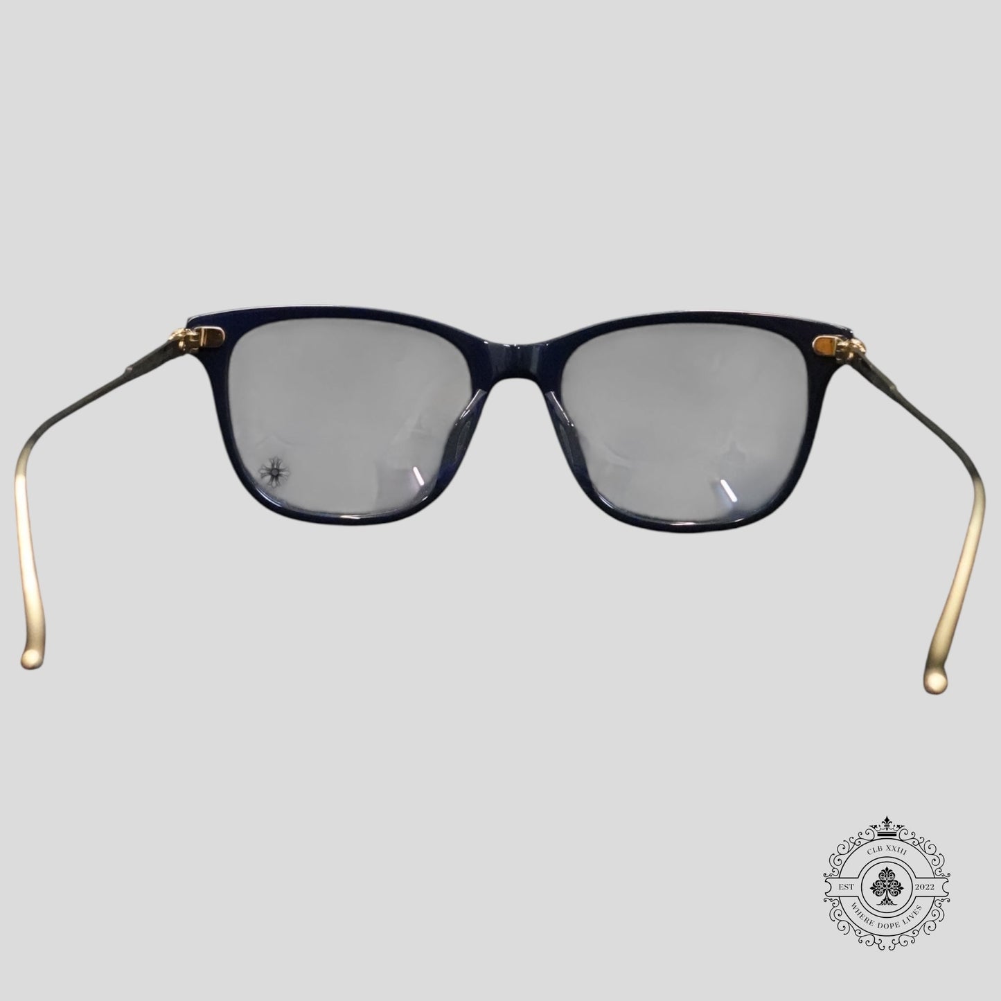 Chrome Hearts JeJe Spot Glasses in Blue/Gold