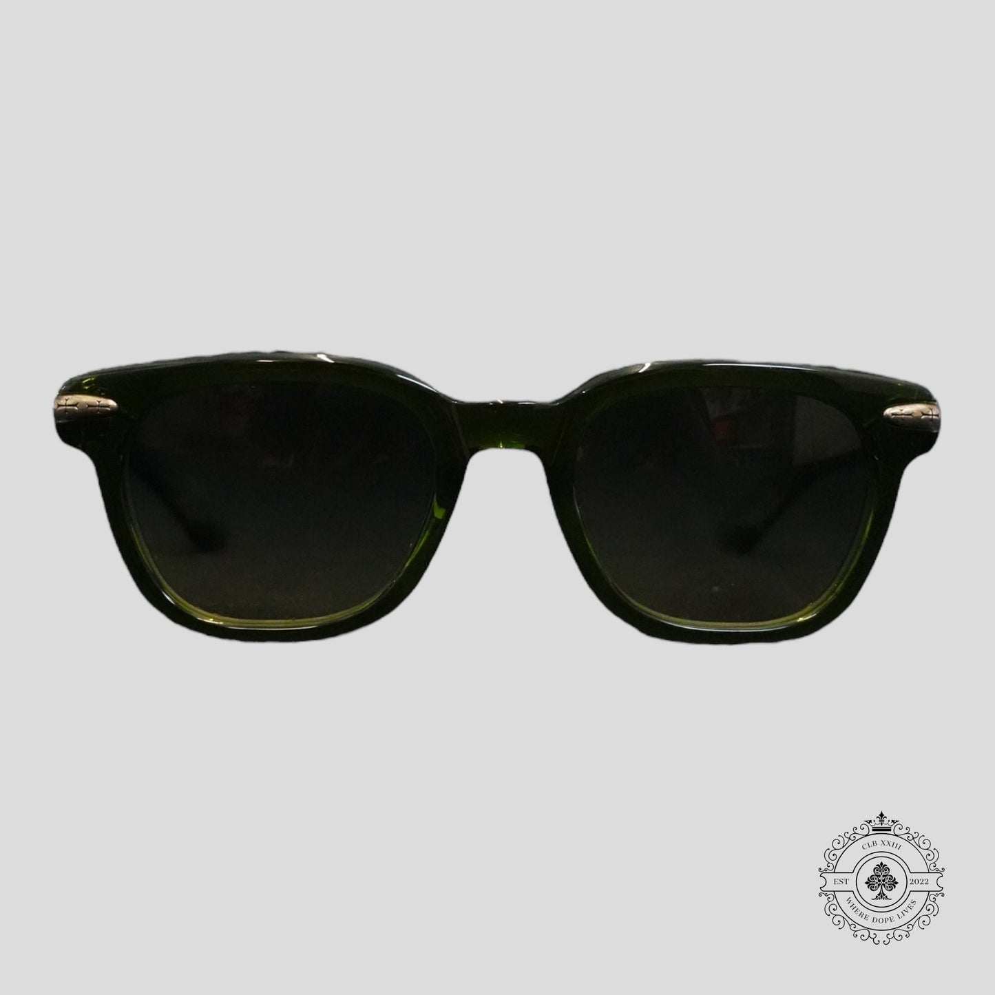 Chrome Hearts Drippin Glasses in Green/Silver