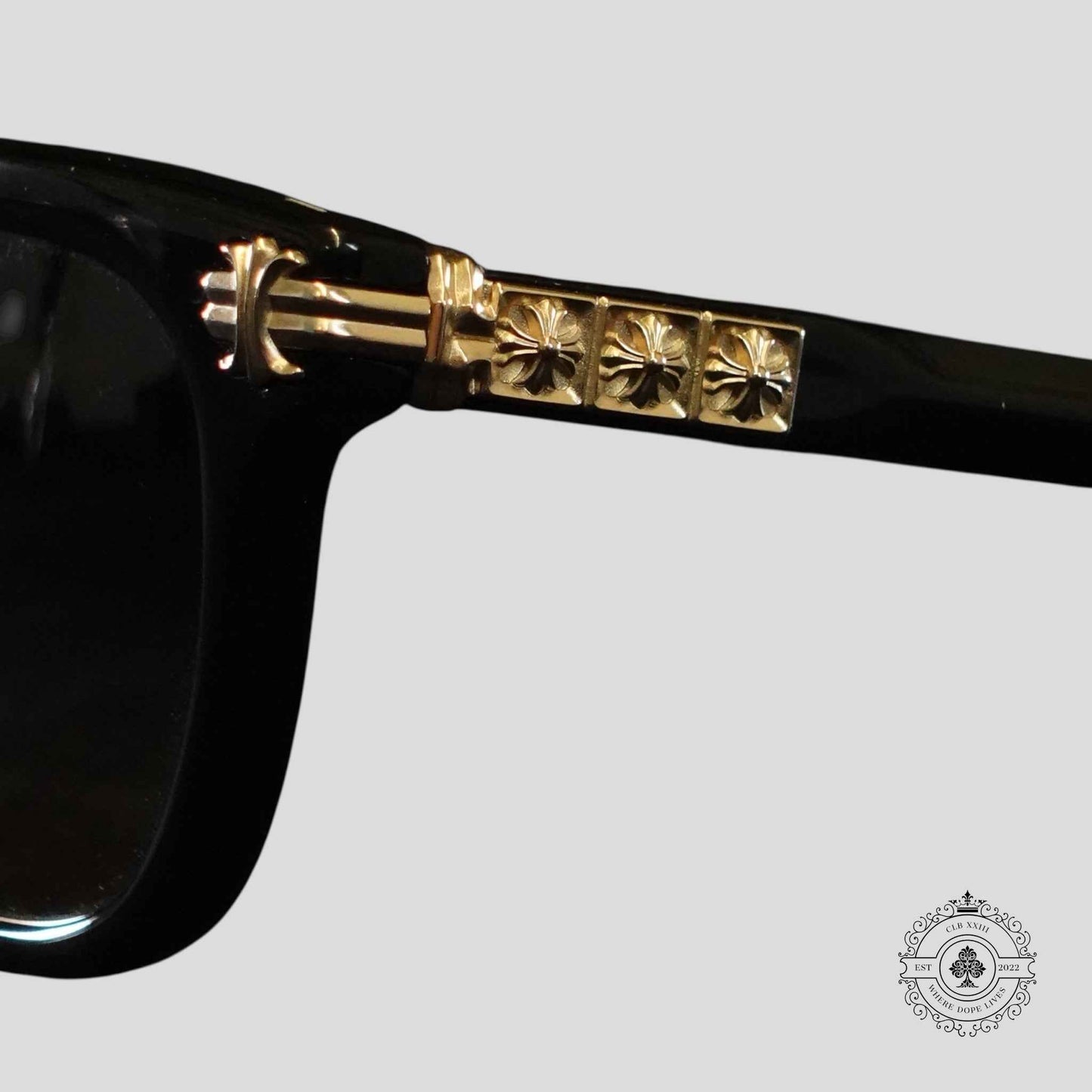 Chrome Hearts Smoke Show Sunglasses in Black/Gold