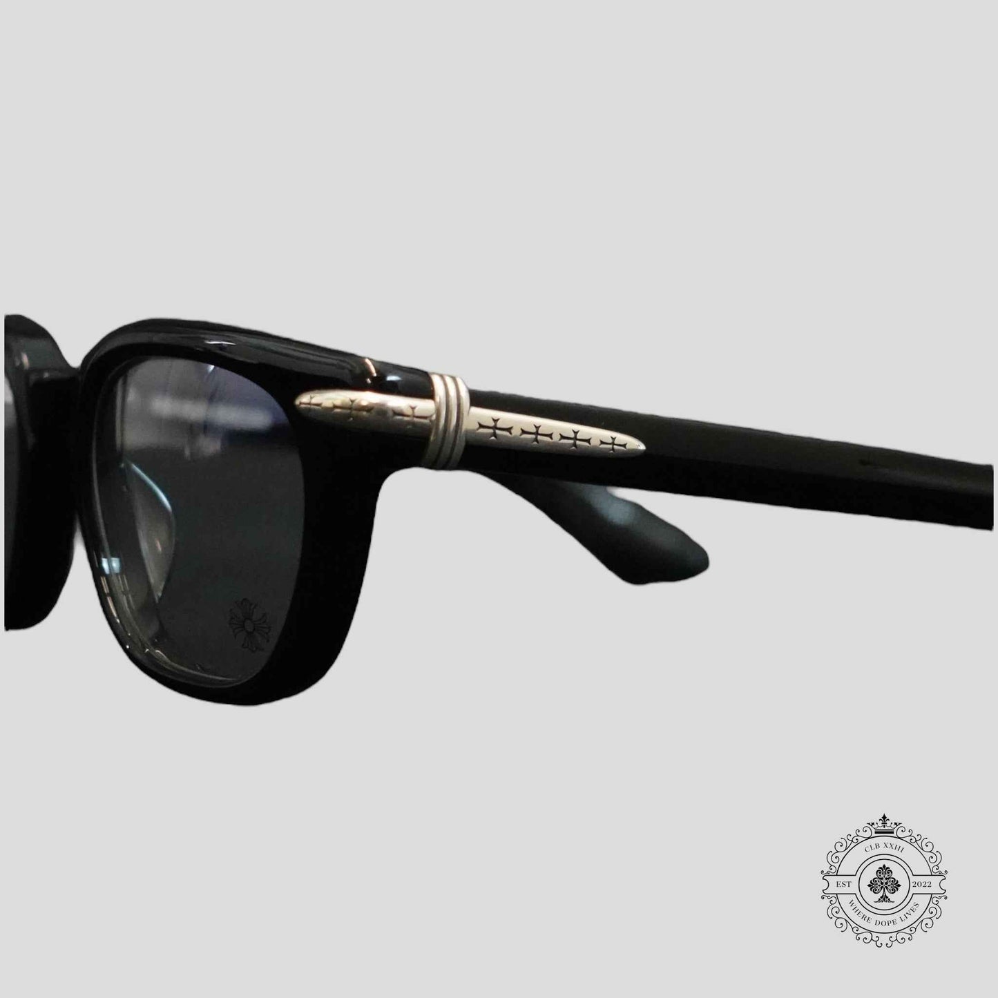 Chrome Hearts Drippin Glasses in Black/Silver