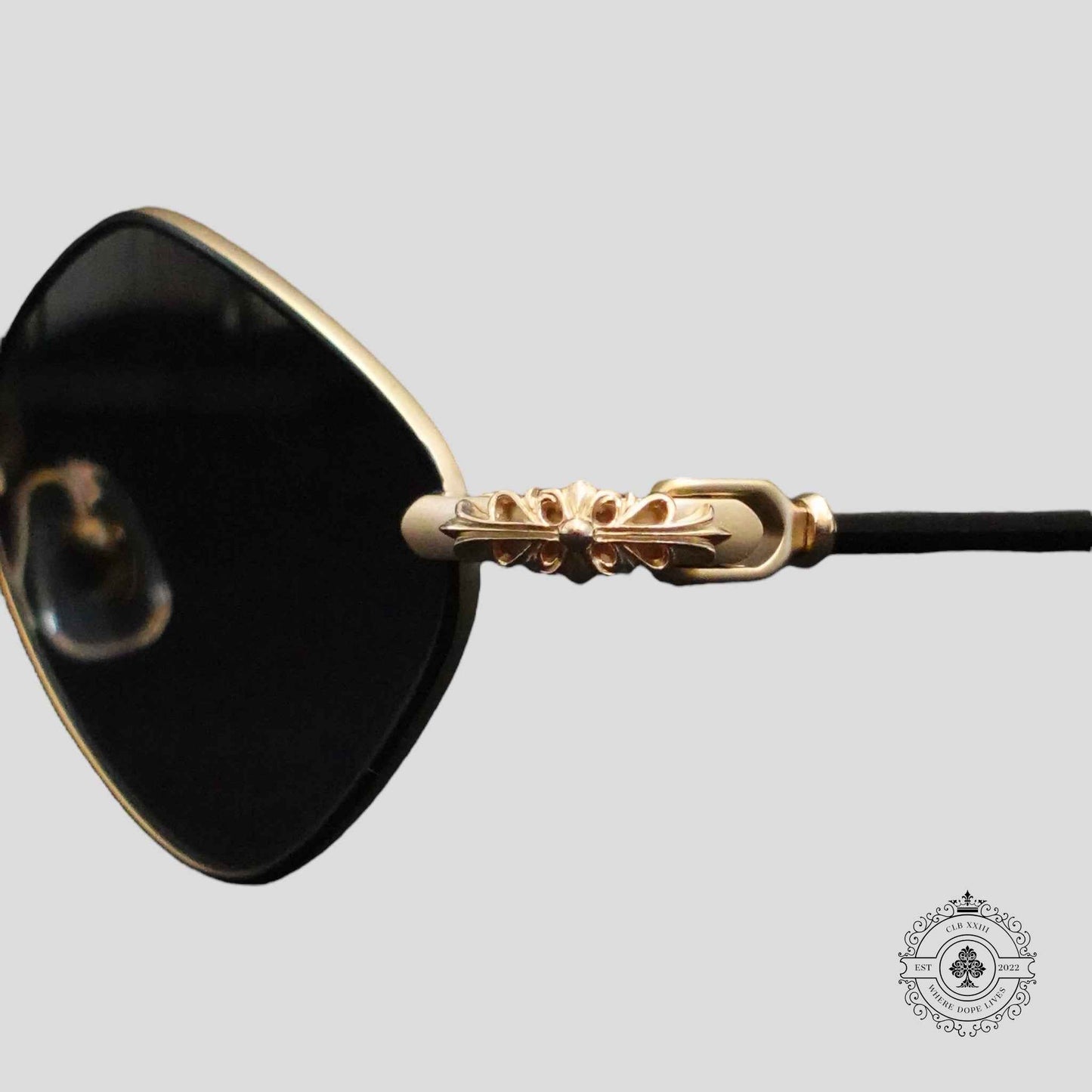 Chrome Hearts Diamond Dog Sunglasses in Black/Gold