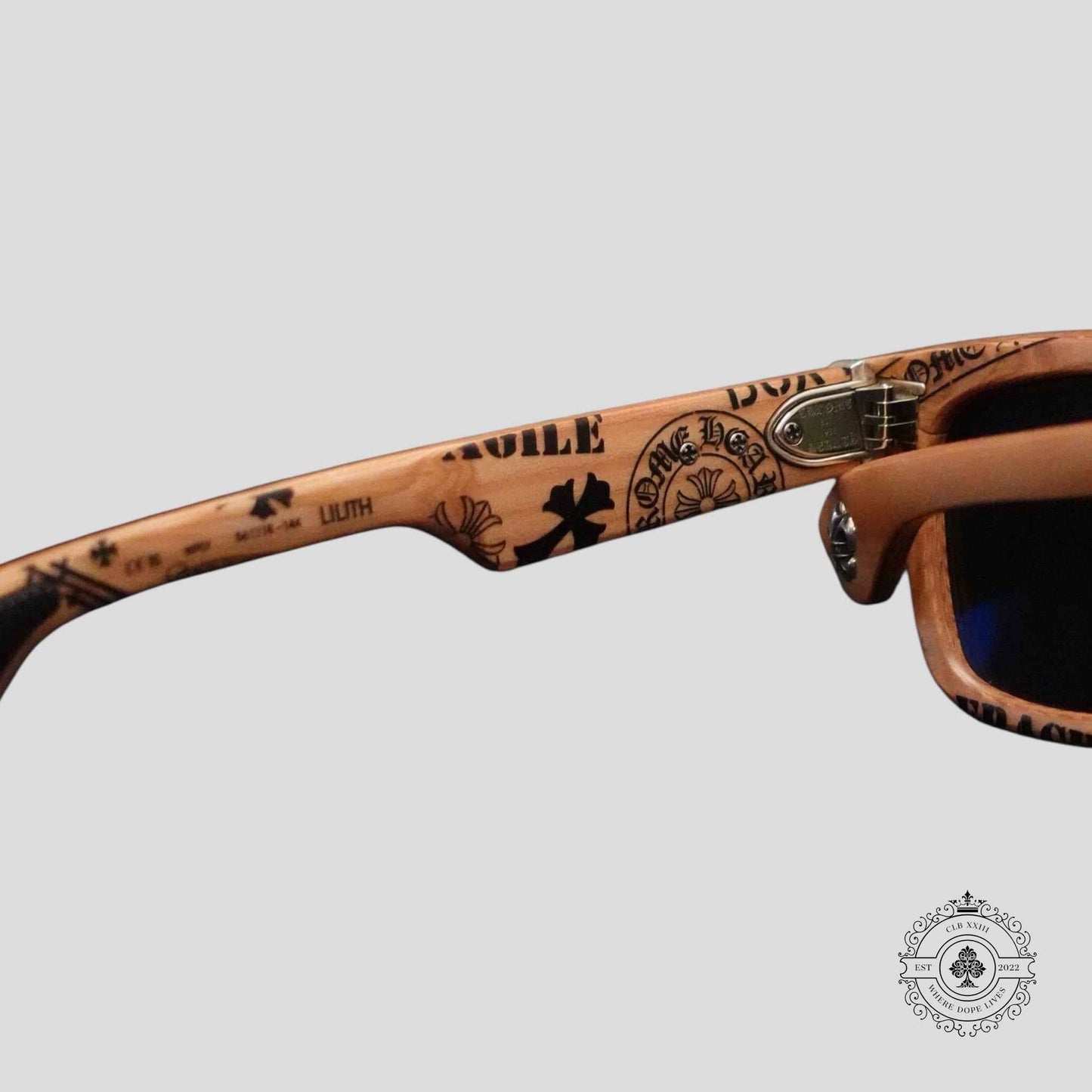 Chrome Hearts Lilith Glasses in Wood/Silver