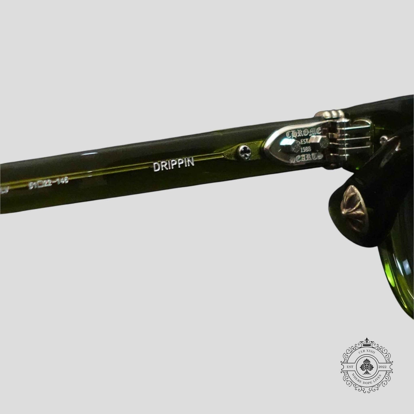Chrome Hearts Drippin Glasses in Green/Silver