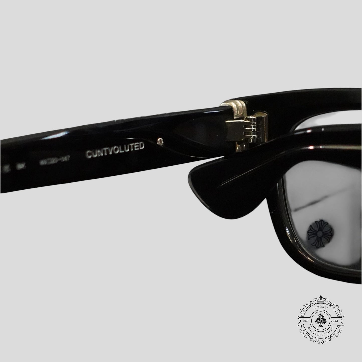 Chrome Hearts Diamond Embellished Cuntvoluted Glasses in Black/Silver