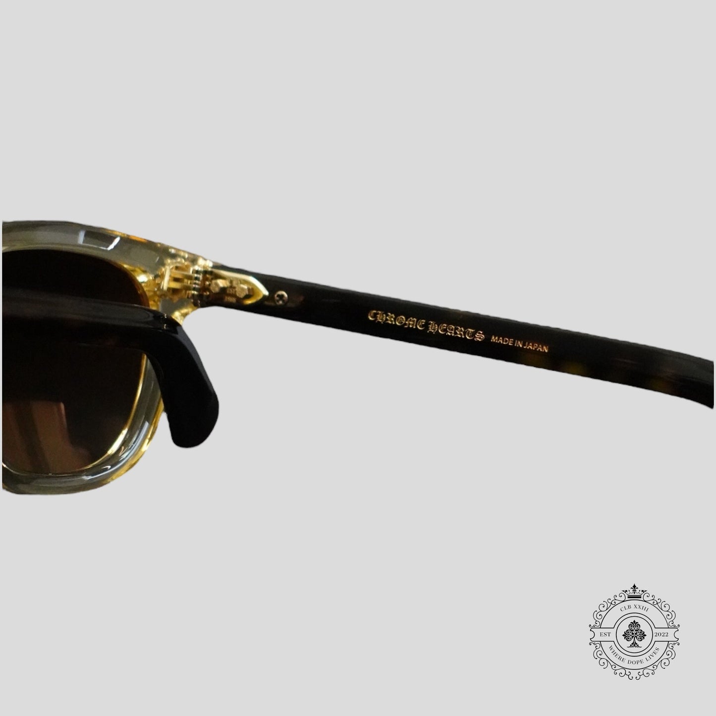 Chrome Hearts Smoke Show Glasses in Tortoise Shell/Gold