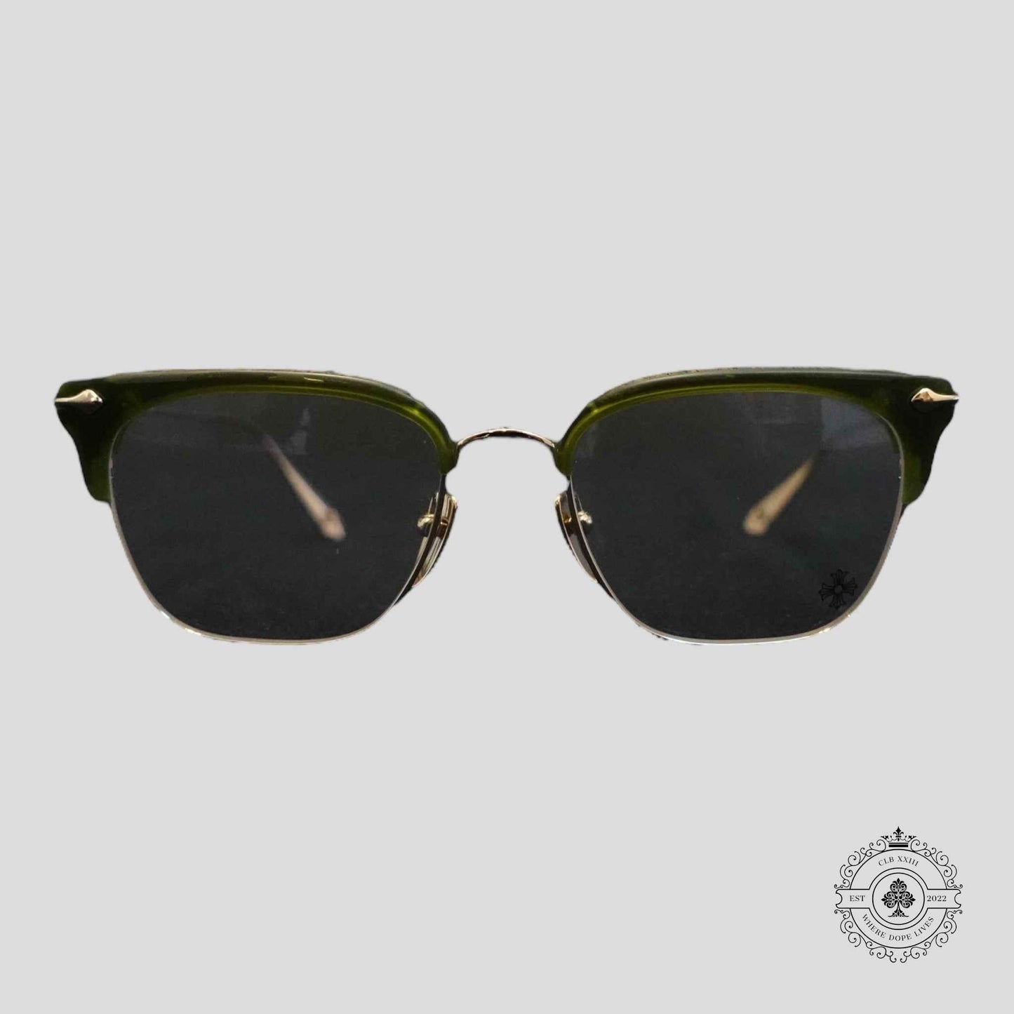 Chrome Hearts Sluntradiction Sunglasses in Green/Gold