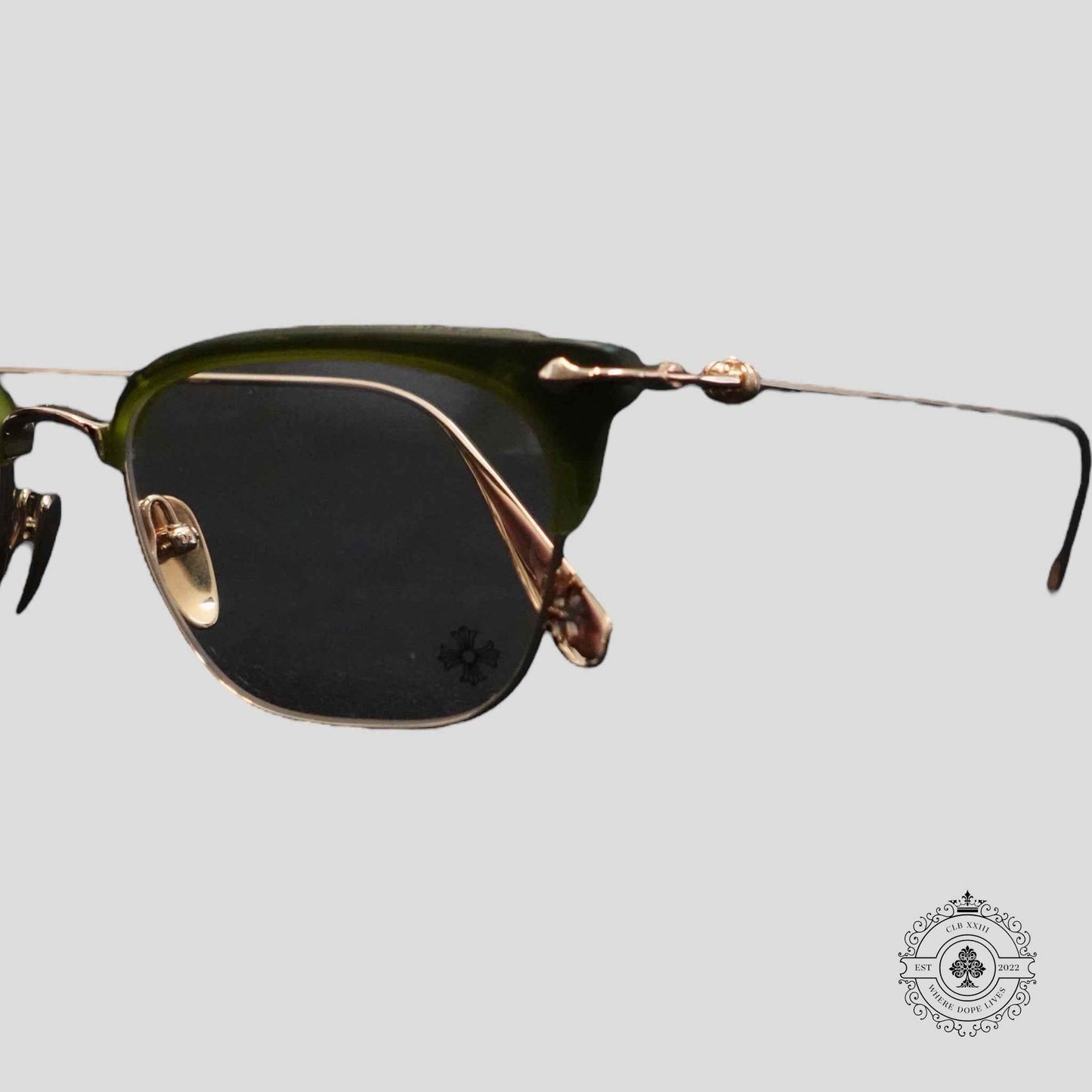 Chrome Hearts Sluntradiction Sunglasses in Green/Gold