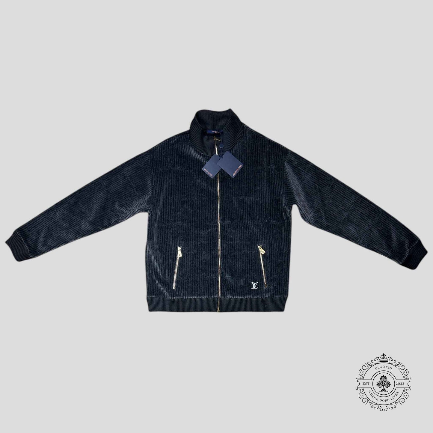 Louis Vuitton X Park Seo-Bo Velvet Tracktop in Dark Grey