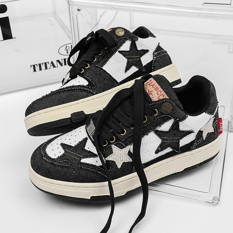 Star Black Sneakers - Triple Black Luxury Architectural Trainers | LuxuryUrbanwear - JUSTLUXURY