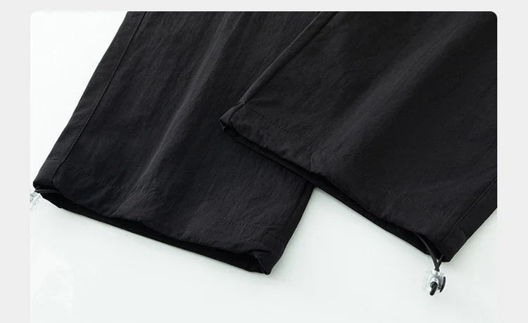 Plain Color Hiking Style Knee Pocket Pants