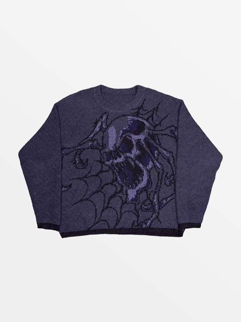 Knitted Sweater Scary Skull