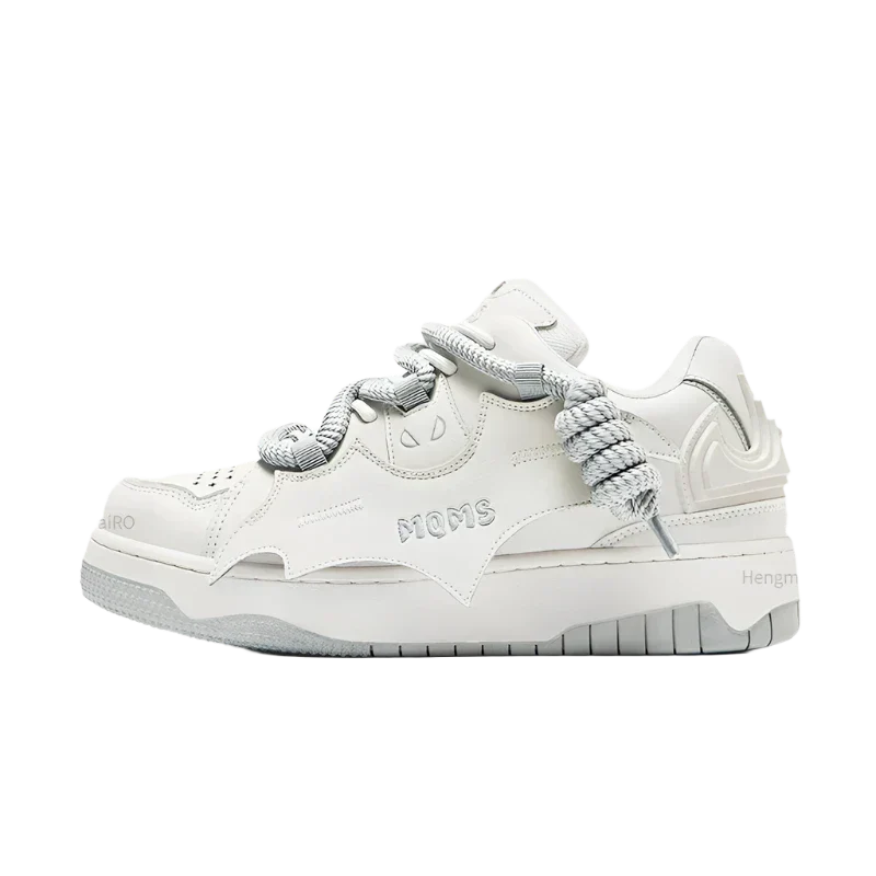 Side profile of Moms Velzard Moer shoes showing the layered bandage wrap detail