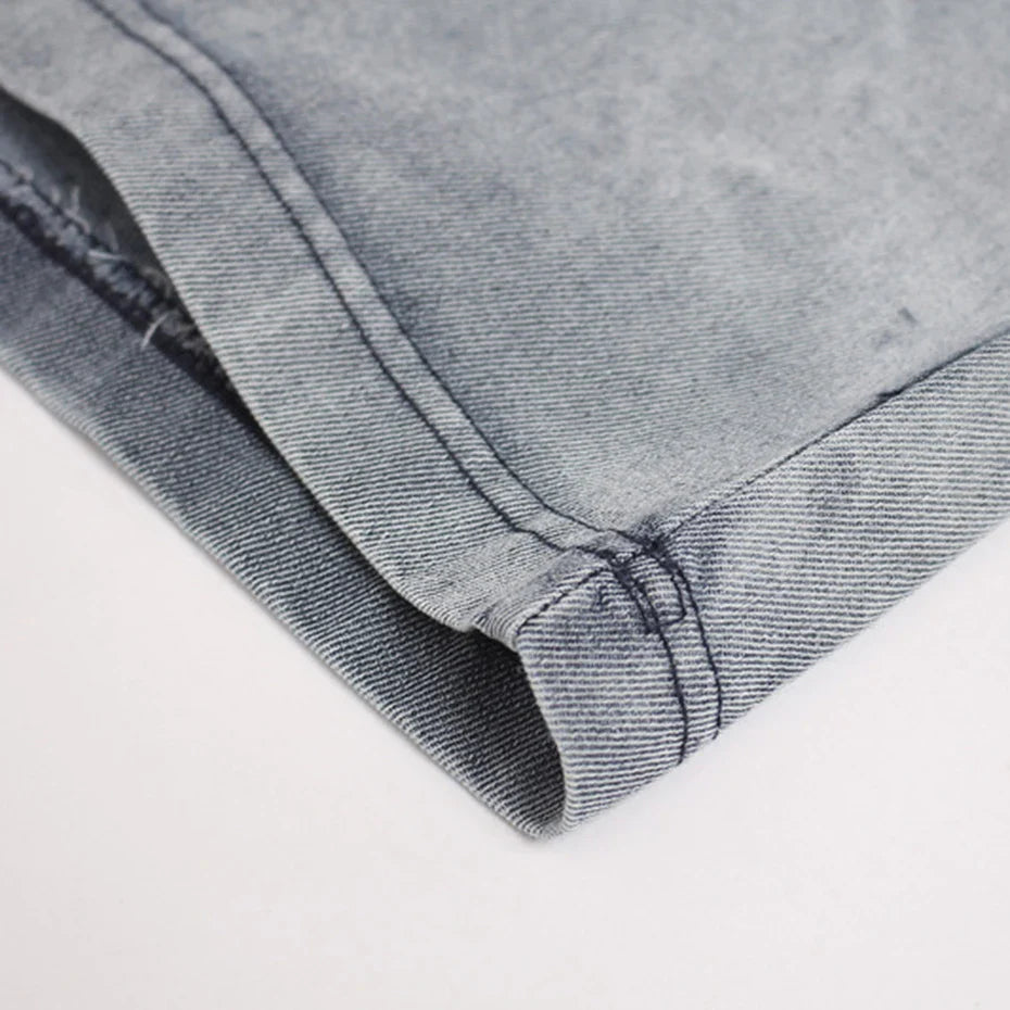 Streetwear Patchwork Denim Oversized T-Shirts