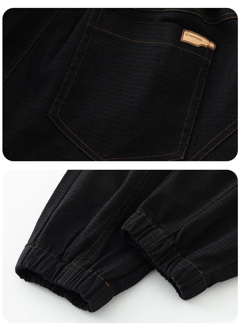 Elastic Cropped Pockets Safari Style Pants