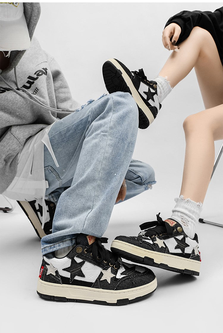 Star Black Sneakers - Triple Black Luxury Architectural Trainers | LuxuryUrbanwear - JUSTLUXURY
