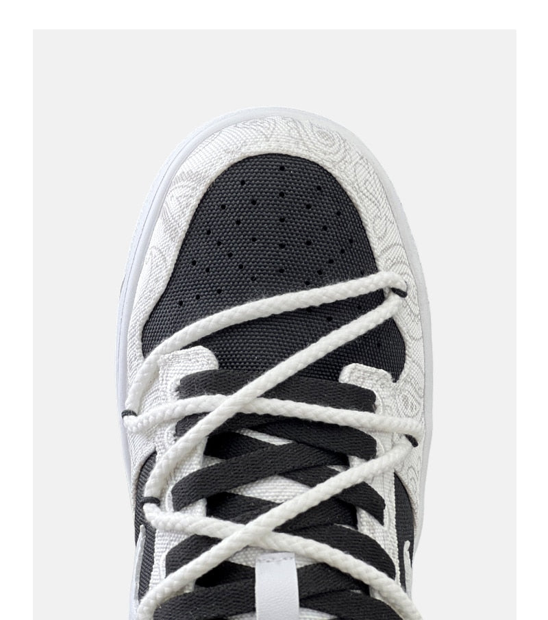 Swoop Black and White Sneakers - High-Contrast Luxury Tech Trainers | LuxuryUrbanwear - JUSTLUXURY