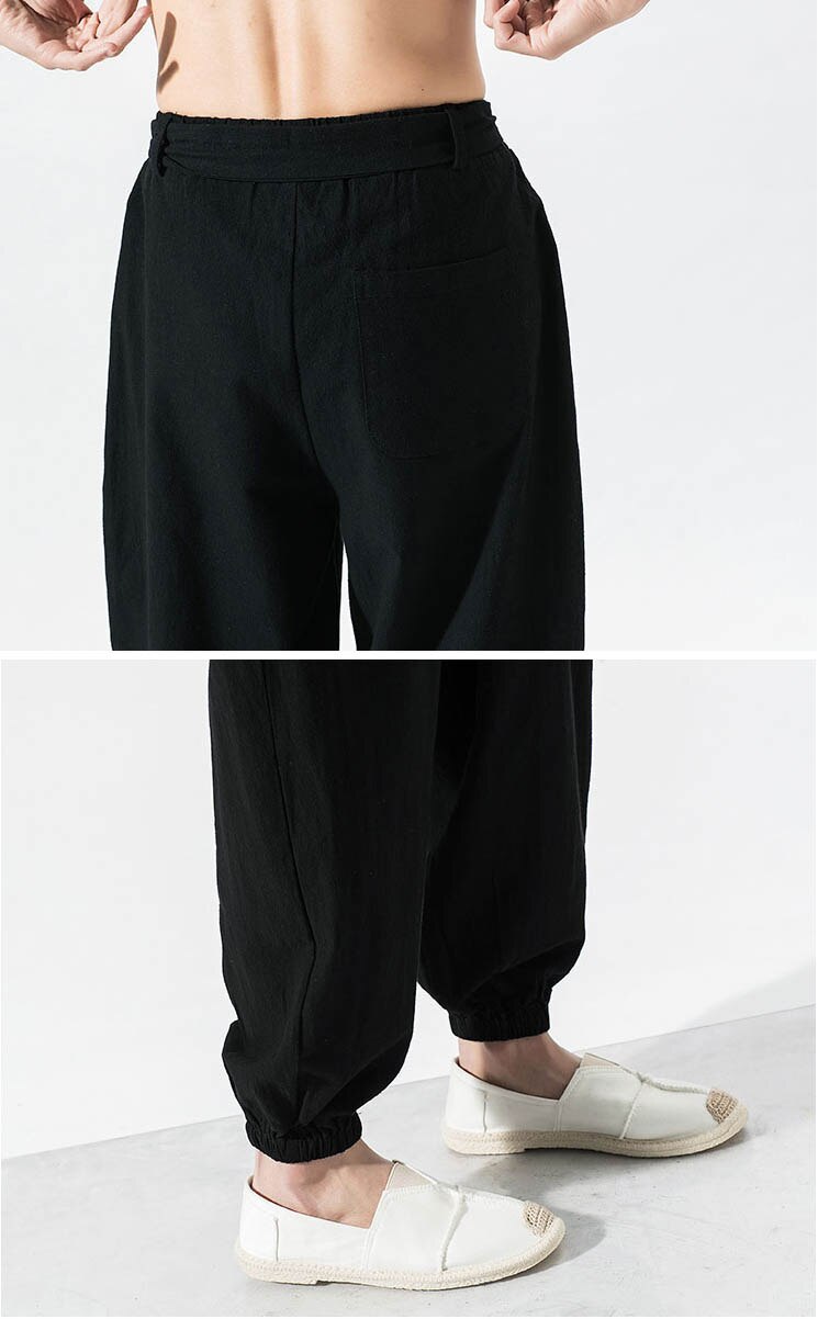 Japanese Embroidered Ribbon Tie Style Pants