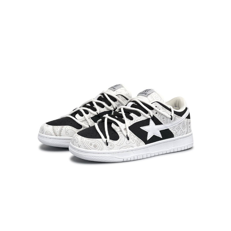 Swoop Black and White Sneakers - High-Contrast Luxury Tech Trainers | LuxuryUrbanwear - JUSTLUXURY