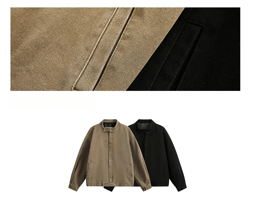 Plain Color Cropped Jacket