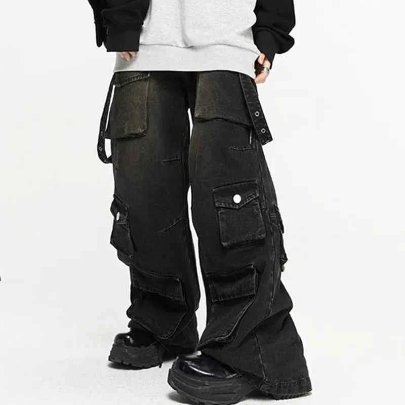 Washed Denim | Cargo Pants