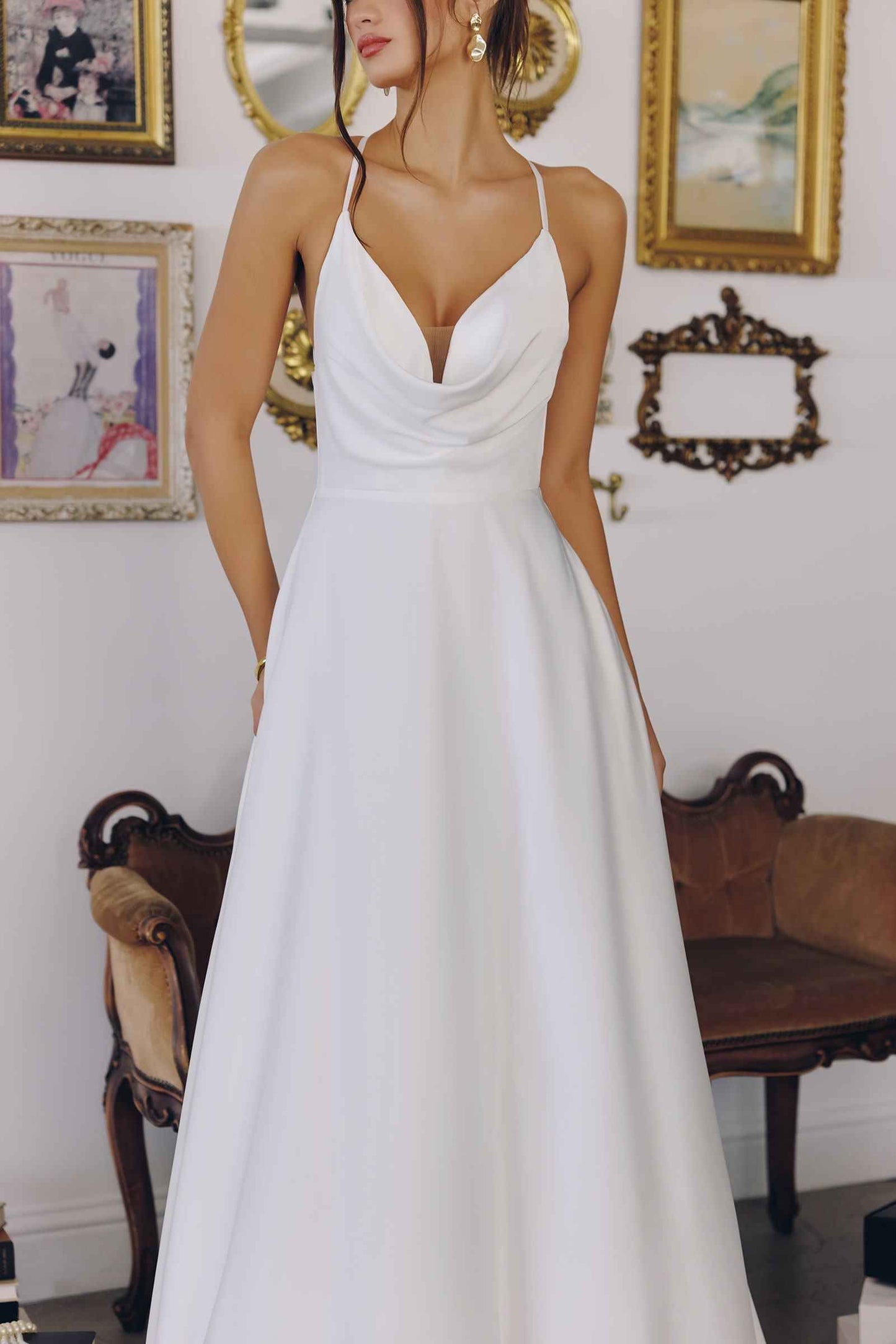 Amoris T714W A-Line Spaghetti Strap Wedding Dress