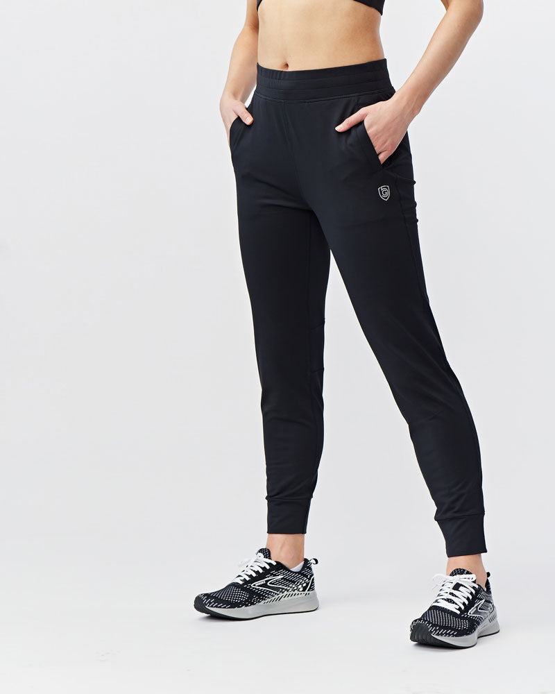 Valia Women's Black Jogger Pants - JUSTLUXURY