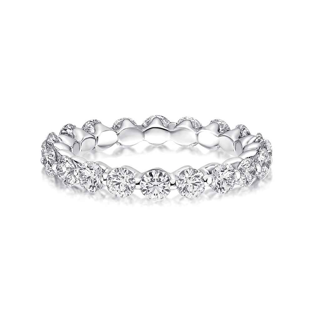 Rodiffy Moissanite 1.5 Ct Round Cut White Gold Anniversary Ring