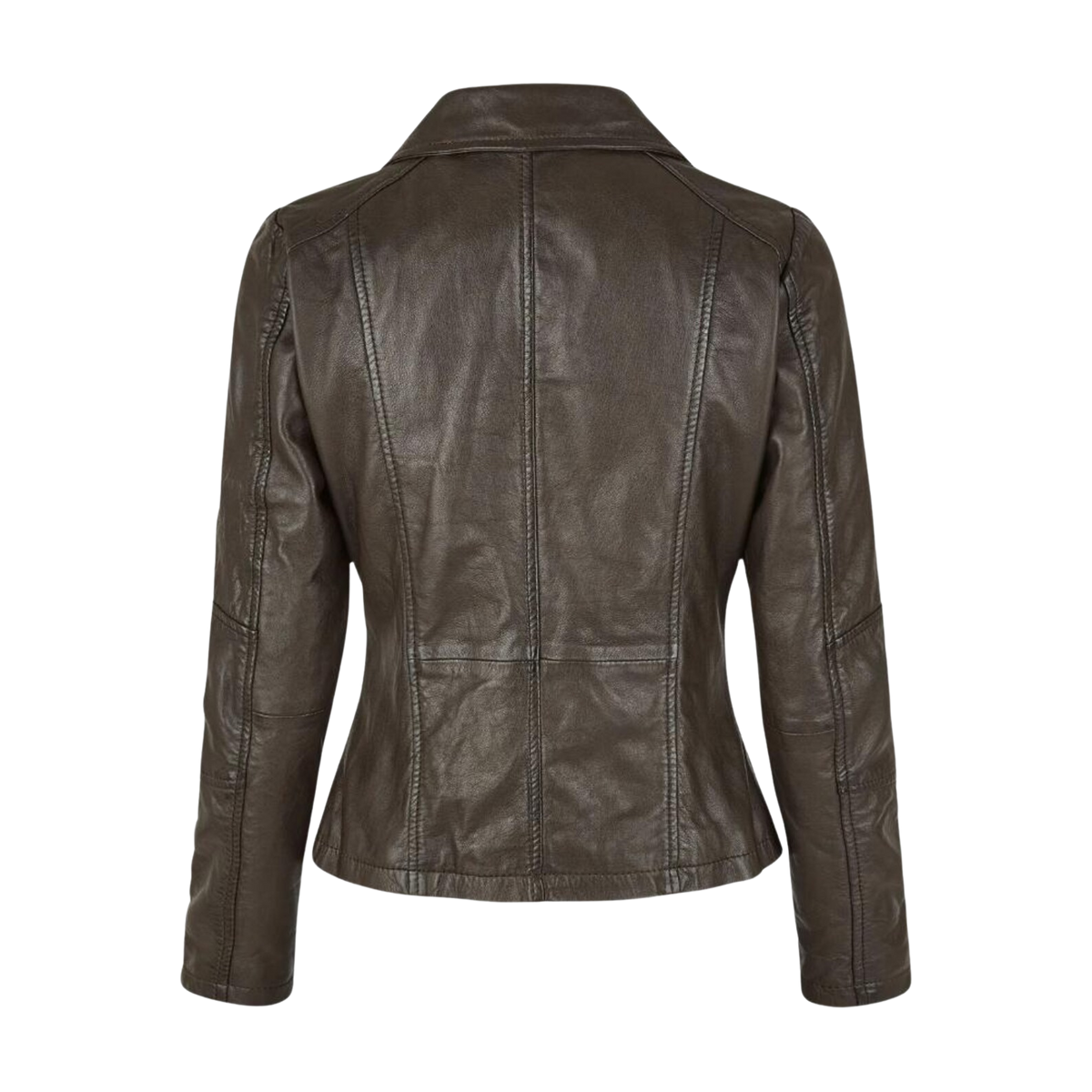 Women's Dark Brown Lambskin Trucker Jacket